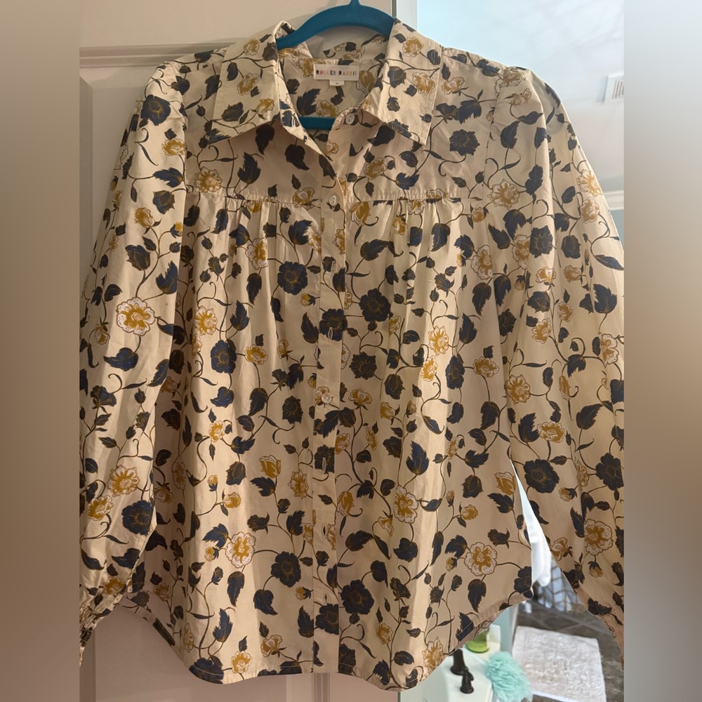 Roller Rabbit floral blouse size medium